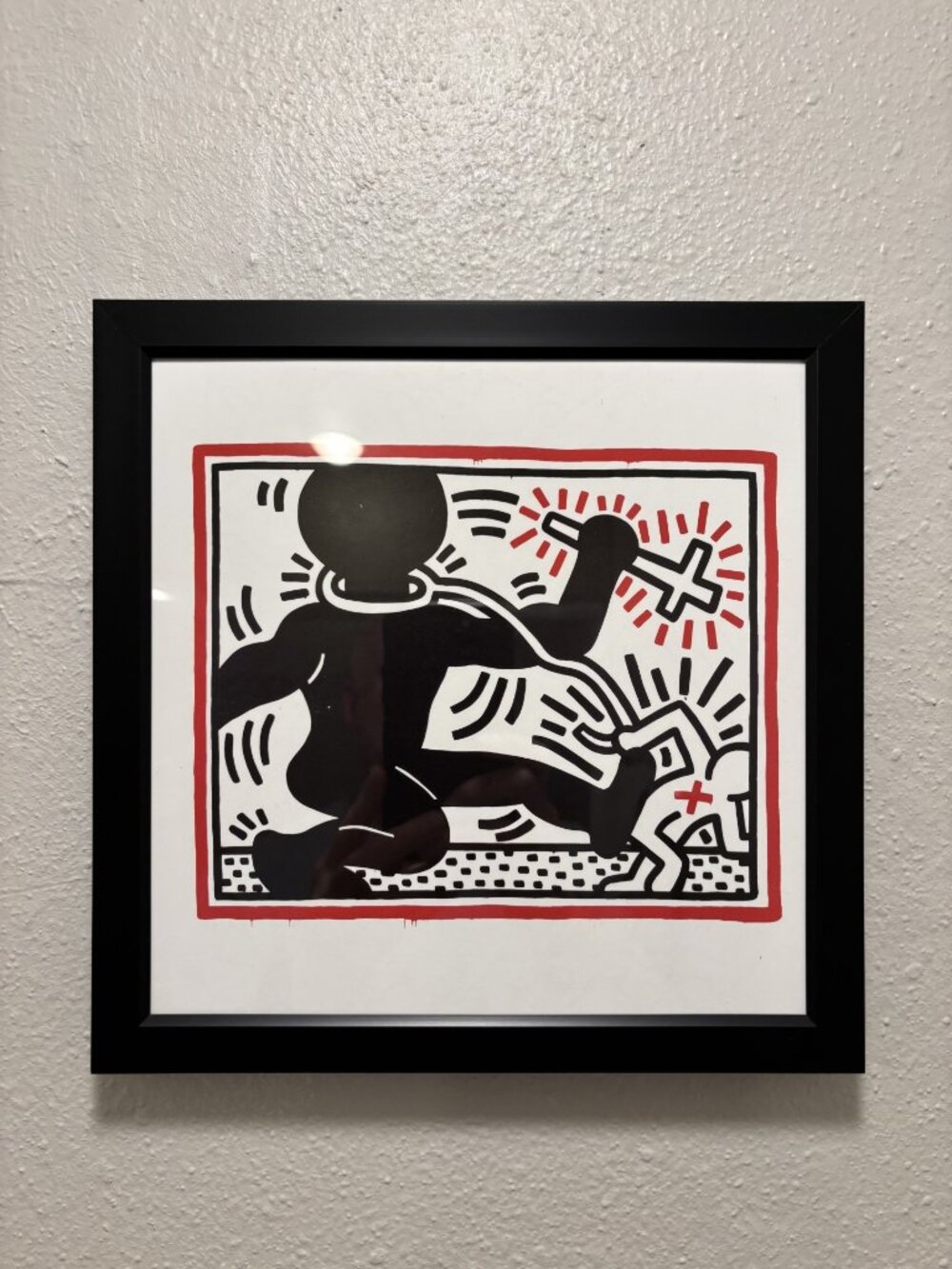 Keith Haring Framed 8x8 Inch Art Print - Untitled, 1984, Apartheid
